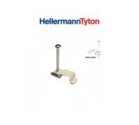 100 x White Metal Cable Clips HellermannTyton Twin 4.5mm Shotgun WF65/CT63
