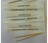 100 x Wooden Toothpicks ~ Hygienically & Individually Wrapped