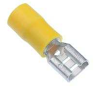 100 x Yellow 6.3mm Female Insulated Crimp Spade Connector 10-12 AWG Wire Cable Electrical