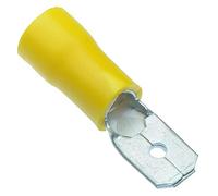 100 x Yellow 6.3mm Male Insulated Crimp Spade Connector 10-12 AWG Wire Cable Electrical