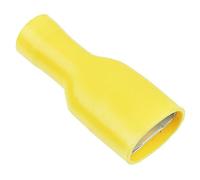 100 x Yellow 9.5mm Insulated Female Spade Crimp Connector 10-12 AWG (Pack of 100)