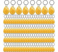 100 X Yellow RFID Tags Key fobs - 125Khz READ ONLY Proximity ID Card Token Access Control | By UMTMedia®