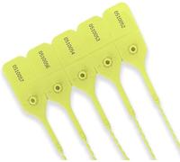 100 X Yellow Security Tags Numbered Pull Ties Secure Anti-Tamper Seals