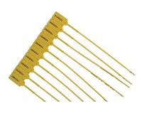 100 X YELLOW SECURITY TAGS NUMBERED PULL TIES SECURE ANTI-TAMPER SEALS