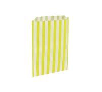 100 x Yellow & White Stripe / Striped Paper Sweet Party Bags - 7" x 9"