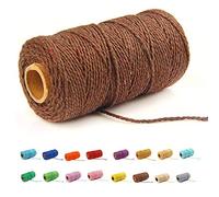 (100 yards/1.5 mm/19 colours optional) 100 DIY Macrame Cord Craft Macramé Cotton Baker Twine Craft Making Knitting String Rope DIY Wedding Decor Supply Christmas Wrapping (coffee)