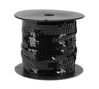 100 Yards 6mm Sequins String, Crafts Flat Sequin Strip Trim for Jewelry Making and Costume Accessories(black)