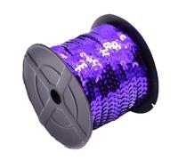 100 Yards Flat Round Sequin Roll, 6mm Flat Small Sequins with Holes for Clothes Crafts and Sewing 1piece(Purple)