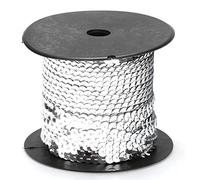 100 Yards Flat Sequin Trim, 6mm Round Sequins String for DIY Sewing Crafts Sequin Spools Ribbon for Dress Embellished Headband Jewelry Making(Silver)