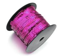 100 Yards/Roll Bright Sequins Shiny Color Round Flat Paillettes Strings For Party Decor DIY Crafts Clothing Sewing Accessories-Hot Pink