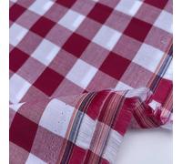 100% Yarn Dyed Cotton John Louden 17mm Gingham Check Squares Home Textiles Upholstery Dress Table Covering Fabric Material | 56" - 144cm Wide (per Fat Quarter, Magenta)