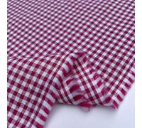 100% Yarn Dyed Cotton John Louden 3mm Gingham Check Squares Home Textiles Upholstery Dress Table Covering Fabric Material | 56" - 144cm Wide (per Fat Quarter, Magenta)