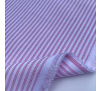 100% Yarn Dyed Cotton John Louden 3mm Stripes Striped Lines Home Textiles Upholstery Dress Table Covering Fabric Material | 56" - 144cm Wide (per Metre, Pink)