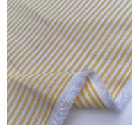 100% Yarn Dyed Cotton John Louden 3mm Stripes Striped Lines Home Textiles Upholstery Dress Table Covering Fabric Material | 56" - 144cm Wide (per Metre, Yellow)
