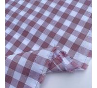 100% Yarn Dyed Cotton John Louden 9mm Gingham Check Squares Home Textiles Upholstery Dress Table Covering Fabric Material | 56" - 144cm Wide (per Metre, Mauve)