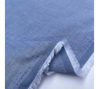 100% Yarn Dyed Cotton John Louden Plain Chambray Solid Colours Home Textiles Upholstery Dress Table Covering Fabric Material | 56" - 144cm Wide (per Fat Quarter, Denim)