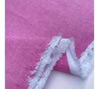 100% Yarn Dyed Cotton John Louden Plain Chambray Solid Colours Home Textiles Upholstery Dress Table Covering Fabric Material | 56" - 144cm Wide (per Metre, Fuchsia Pink)