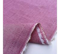100% Yarn Dyed Cotton John Louden Plain Chambray Solid Colours Home Textiles Upholstery Dress Table Covering Fabric Material | 56" - 144cm Wide (per Metre, Magenta)