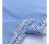 100% Yarn Dyed Cotton John Louden Plain Chambray Solid Colours Home Textiles Upholstery Dress Table Covering Fabric Material | 56" - 144cm Wide (per Fat Quarter, Pale Blue)