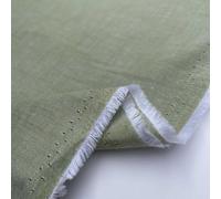 100% Yarn Dyed Cotton John Louden Plain Chambray Solid Colours Home Textiles Upholstery Dress Table Covering Fabric Material | 56" - 144cm Wide (per Metre, Olive Green)