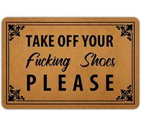 100 yeah Funny Doormat Non-Slip Outdoor/Indoor Rubber Door Mats for Front Door 23.6"x15.7" (Take Off Your Shoes Please)