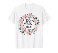 100 Years Loved Women Men 100 Years Old Cool 100th Birthday Value Graphic T-Shirt