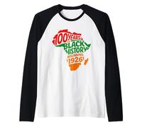 100 Years of Black History Beginning 1926 African Heritage Raglan Baseball Tee