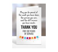 100 years of work service card, for employee, colleague, boss, manager, supervisor, present, anniversary, gifts for men, women, him, her, 100th,Thank you for, A5-149_101