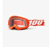 100% YOUTH Strata-2 MX Motocross Goggles - Fluo Orange w/Clear Lens