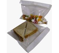 1000 10" x 10" Film Front Bags White Paper Clear Cellophane Sandwich/Cake/Photo Display (10" x 10")