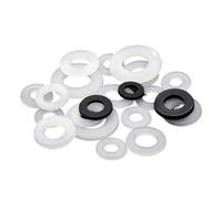 1000/500pcs Black White Nylon Washers M2 M2.5 M3 M4 M5 M6 M8 M10 M12 Plastic Plain Washer Flat Washer Gaskets(Black,M8x16x1.4 (500pcs))