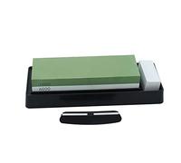 1000 6000 Grit White Corundum Sided Whetstone with Plastic Base Correction Stone and Angle for Kitchen Cutter Sharpening Portable Grinding