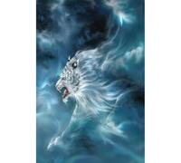 1000（75x50cm）-Piece Adult Jigsaw Puzzle, White Tiger Animal World Themed Paper Puzzle, Suitable for Adult Stress Relief, Leisure Games and Home Wall Decoration
