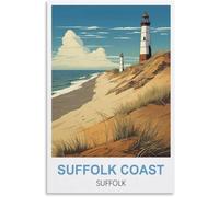 1000(75x50cm) Piece Jigsaw Puzzle, Suffolk Coast & Suffolk Lighthouse Poster Style Puzzle, 1000(75x50cm) Piece Paper Puzzle, Educational Toy for Adults and Kids, Family Stress Relief Game