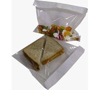 1000 8.5" x 8.5" Film Front Bags White Paper Clear Cellophane Sandwich/Cake/Photo Display (8.5" x 8.5")
