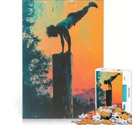 1000 Adult Pieces Jigsaw Puzzle A Man on A Tree Stump, Educational Games, Challenging To Complete, for Birthday, Chrismas 38x52cm