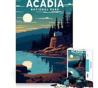 1000 Adult Pieces Jigsaw Puzzle Acadia National Park Clean Edge Game Cognitive Fun Play Slow Play Fun Festive Leisure Gift (38x52cm)