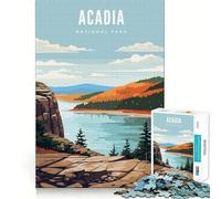 1000 Adult Pieces Jigsaw Puzzle Acadia National Park Clean Edge Game Cognitive Fun Play Slow Play Fun Festive Leisure Gift (50x75cm)