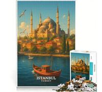 1000 Adult Pieces Jigsaw Puzzle Affiche Murale Istanbul Turquie, Hands-on Game, Parent-child Interaction, Deal As Gifts for The Whole Family 50x75cm