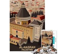 1000 Adult Pieces Jigsaw Puzzle Al Nasrah Palestine Poster Brain Intelligence Challenge Addictive Toys Impossible Game Wall Decoration Great Gifts (Size 75x50cm)