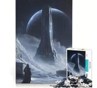 1000 Adult Pieces Jigsaw Puzzle Alien Structure on Frozen Planet, Impossible Game, Decompressing Intellectual, Suitable for Desktop Decoration 50x75cm