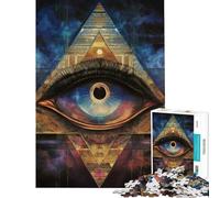 1000 Adult Pieces Jigsaw Puzzle All-Seeing Eye Pyramid Educational Challenge A Work of Art Anti-Stress Toys for And 14 Years And over (50x75cm)