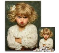 1000 Adult Pieces Jigsaw Puzzle Angry Little Boy Wooden Jigsaw Puzzles Stress Reliever Staycation Kill Time, A Work of Art for And Age 14 50X75CM