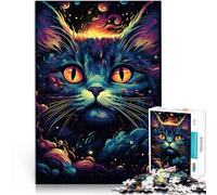 1000 Adult Pieces Jigsaw Puzzle Art Psychedelic Cat educational challenge 26x38cm deal as gifts for the whole family for teenager Age 14+