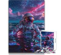 1000 Adult Pieces Jigsaw Puzzle Astronaut in Cosmic Sea Calm And Enjoyable Free Time Advanced Die Cut Precision Toy Size 38x52cm