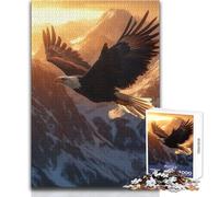 1000 Adult Pieces Jigsaw Puzzle Bald Eagle Sunset Calm And Enjoyable Free Time Advanced Die Cut Precision Toy Size 38x52cm