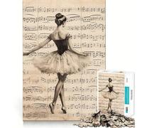 1000 Adult Pieces Jigsaw Puzzle Ballerina Sheet Music Clean Edge Game Cognitive Fun Play Slow Play Fun Festive Leisure Gift (50x75cm)