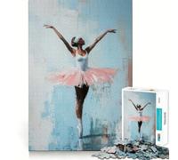 1000 Adult Pieces Jigsaw Puzzle Ballet Dancer in Pink Tutu Clean Edge Game Cognitive Fun Play Slow Play Fun Festive Leisure Gift (38x52cm)