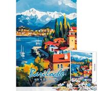 1000 Adult Pieces Jigsaw Puzzle Bariloche, Argentina Painting Brain Teaser Game Learning Educational Home Decoration Toys Interesting Stress Reduction (38X26CM)