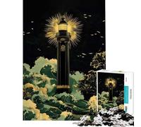 1000 Adult Pieces Jigsaw Puzzle Beacon of Eternity︰ Guiding Light in The Storm Educational Challenge A Work of Art Anti-Stress Toys for And 14 Years And over (38x26cm)